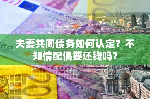 济南夫妻共同债务如何认定？不知情配偶要还钱吗？